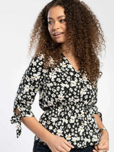 Peplum Blouse in Daisy Print  Adomoo